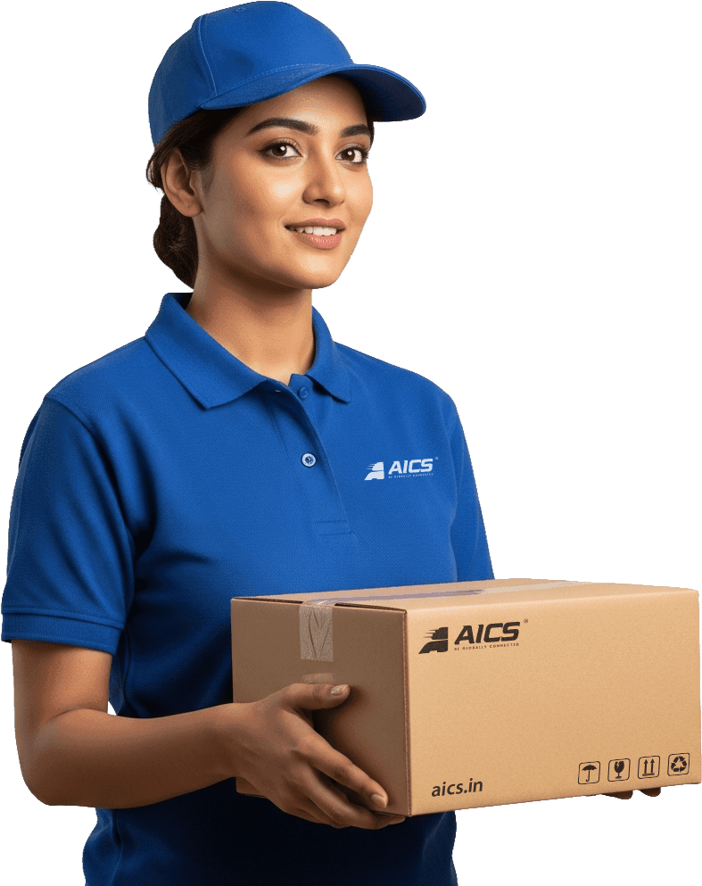 AICS Courier Girl - Holding courier box